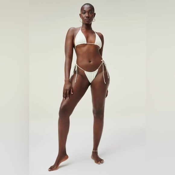 Good American Tiny Ties Bikini Bottoms, Women’s Size 4 - Ivory - Picture 5 of 16